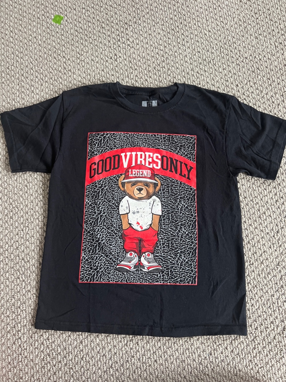 Street Vibes Hustler Hollywood Black T Shirt with Red Bear Graphic